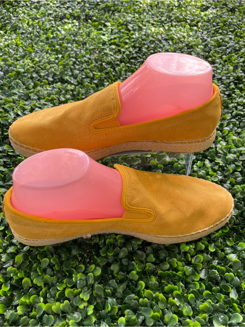 Womens Slip-On Espadrille Sandals in Mustard Yellow
